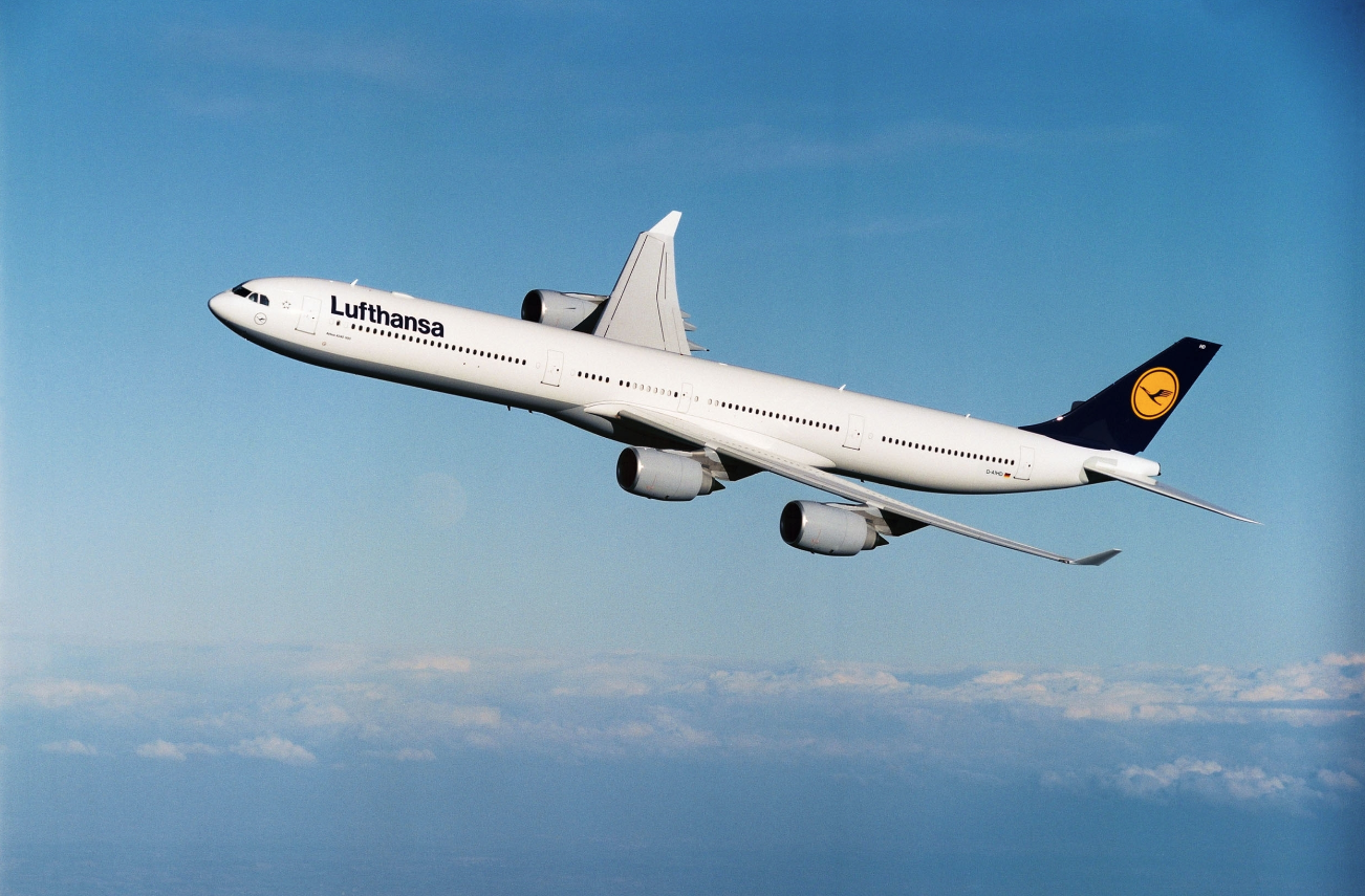 The Lufthansa A340 plane used for the nonstop Frankfurt to Kuala Lumpur flight.