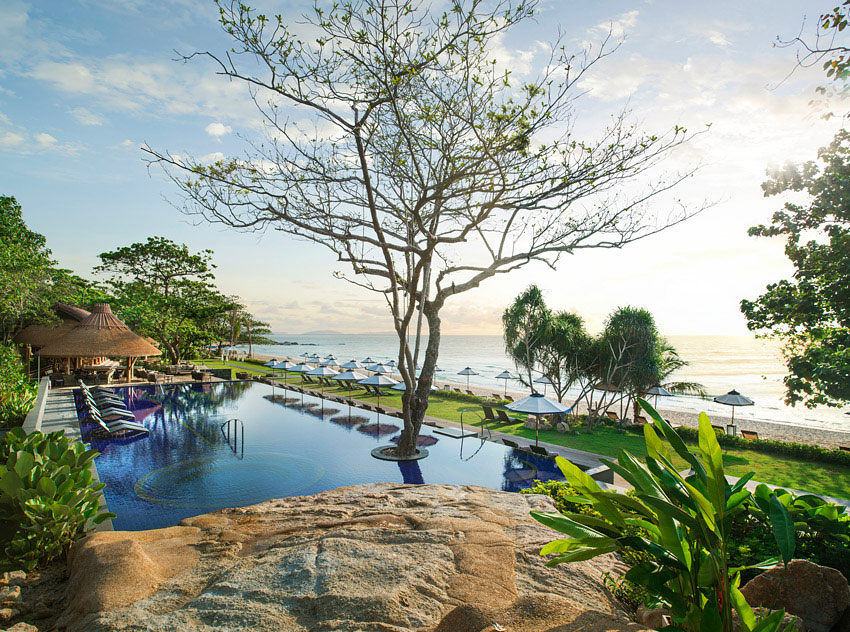 The Vana Belle's main pool has panoramic views of the Gulf of Thailand.