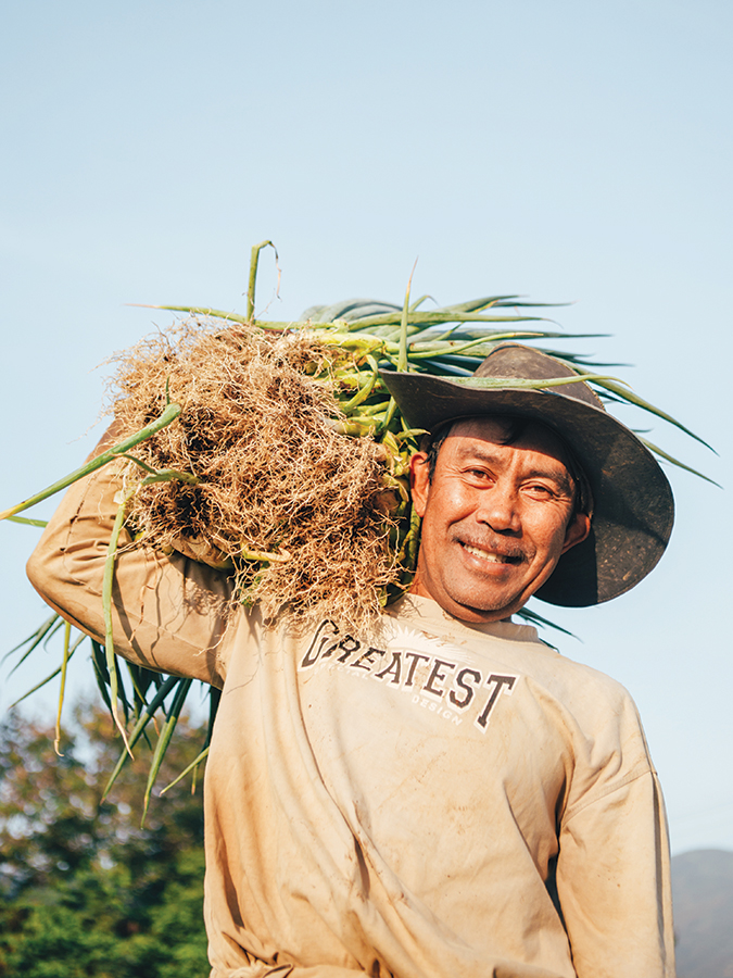A farmer at work in his field near Panawuan village, Garut.