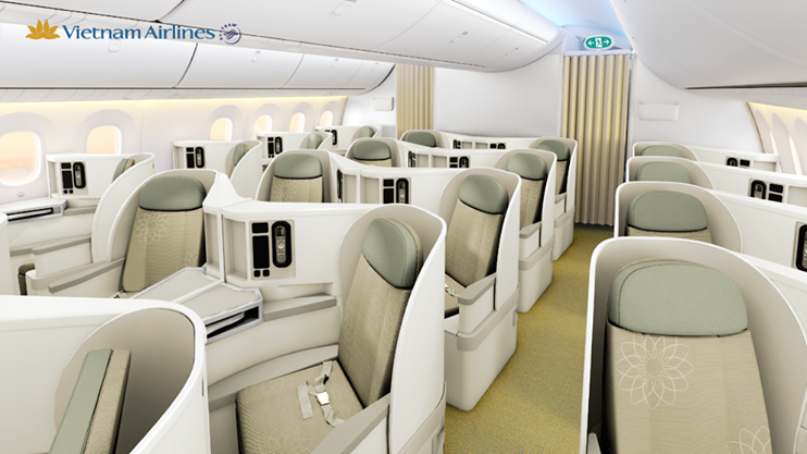 B787's Business Class is outfitted with Zodiac Aerospace Cirrus seats. 