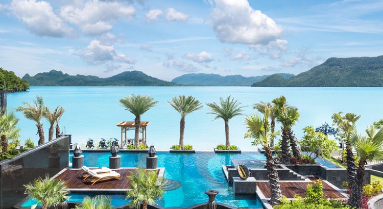 The hotel's main pool, overlooking Andaman Sea. 