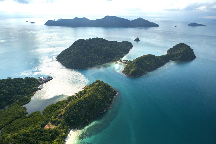 A bird's-eye view of the islands in Thailand's Trat province.