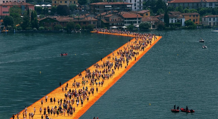 Christo explained that he and Jeanne-Claude chose the lake because of its marvelous location to the island, which has a population of only 2,000 people. 